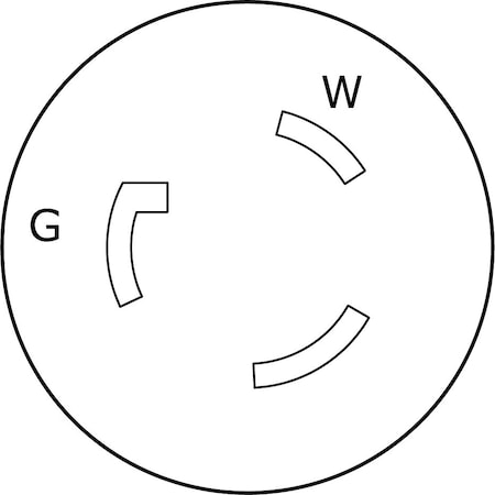 Ericson Watertight Locking Connector, L5-20R, 20 A, 125V AC, Single Phase, 2 Pole, Black 2410-CW6P-BLK