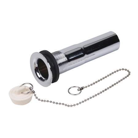 Dearborn Brass Center Outlet Overflow Plug, 1-1/4" Pipe Dia., Brass 763K-1