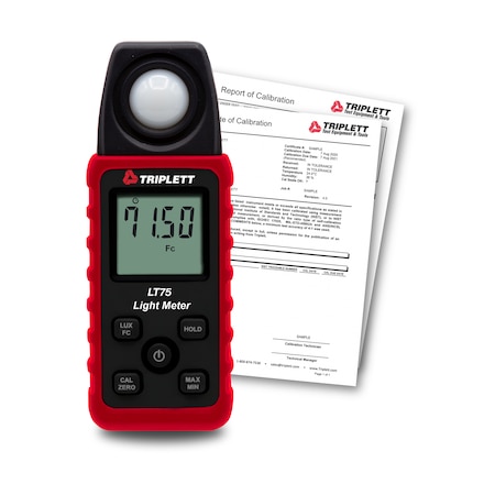 Triplett LightMeter, +/-3%Light ACC", FullSize,  LT75-NIST