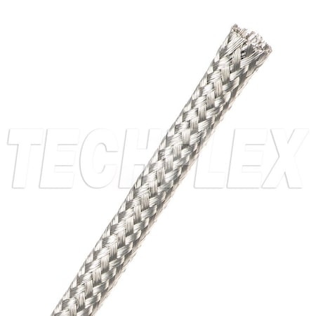Techflex Braided Cable Sleeve, 1/4 in Inside Dia., 100 ft, Copper, Silver MBN0.25SV