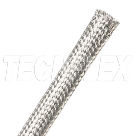 Techflex Braided Cable Sleeve, 1/2 in Inside Dia., 50 ft, Copper, Silver MBN0.50SV