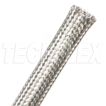 Techflex Braided Cable Sleeve, 7/8 in Inside Dia., 50 ft, Copper, Silver MBN0.88SV
