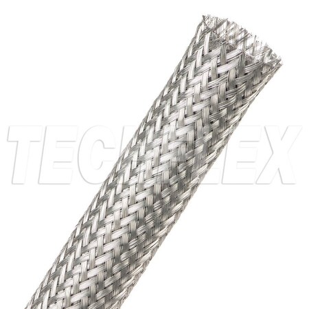Techflex Braided Cable Sleeve, 1-1/4 in Inside Dia., 50 ft, Copper, Silver MBN1.25SV