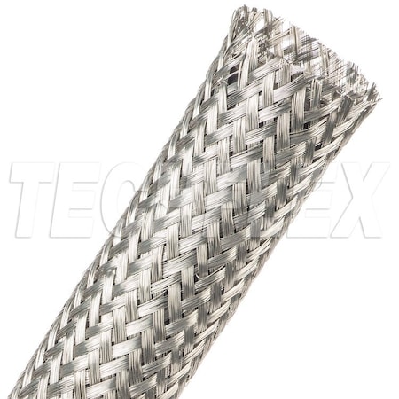 Techflex Braided Cable Sleeve, 1-3/8 in Inside Dia., 50 ft, Copper, Silver MBN1.38SV