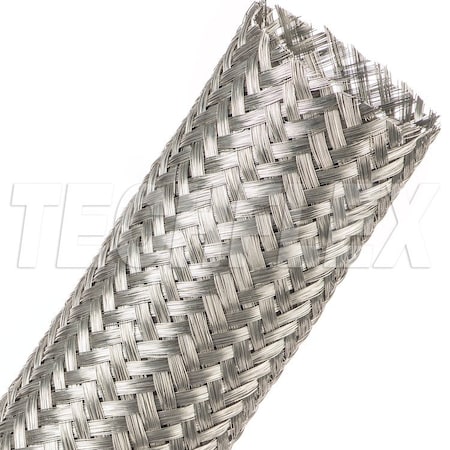 Techflex Braided Cable Sleeve, 2 in Inside Dia., 50 ft, Copper, Silver MBN2.00SV