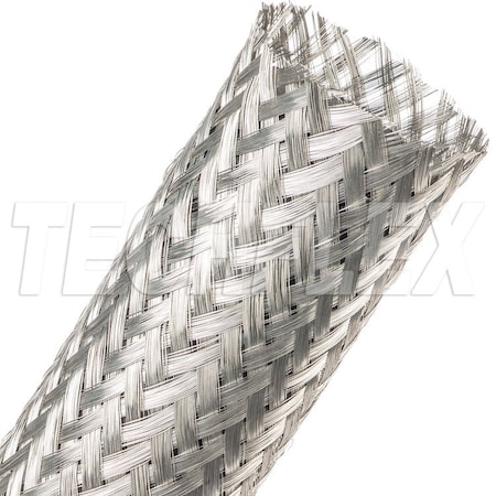 Techflex Braided Cable Sleeve, 2-1/4 in Inside Dia., 50 ft, Copper, Silver MBN2.25SV