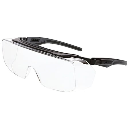 Mcr Safety Klondike (OTG), Safety Glasses, MAX6 Anti-Fog, Clear Lens, Black Frame, Half Frame OG210PF