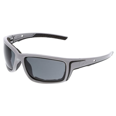 Mcr Safety Swagger (SR5), Safety Glasses, MAX6 Anti-Fog, Gray Lens, Glacier Gray Frame, Full-Frame, Polarized SR522ZPF