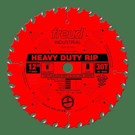 Freud Heavy-Duty Rip Blade, 12" x 30T LM72R012