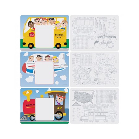 Hoffmaster 8.5" x 12" Kids Menu Multipack Placemats, PK334 702085