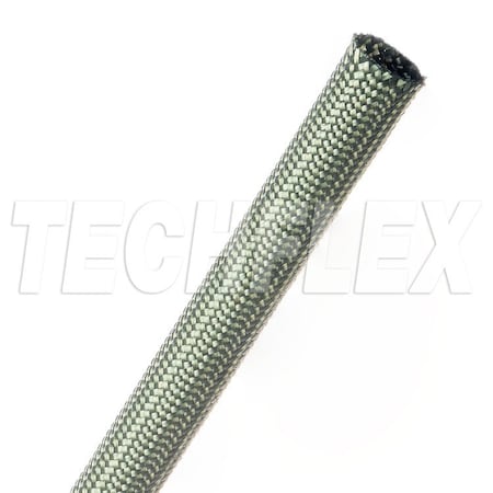 Techflex Braided Cable Sleeve, 3/8 in Inside Dia., 1/2 in Max Bundle Dia., 25 ft, Green NXN0.38GN