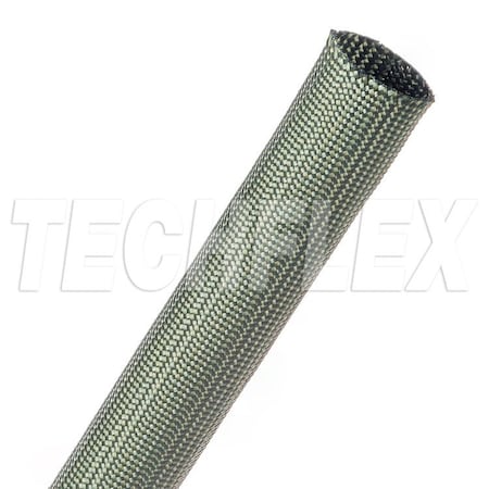Techflex Braided Cable Sleeve, 3/4 in Inside Dia., 1 in Max Bundle Dia., 25 ft, Green NXN0.75GN