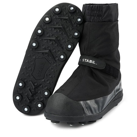 Stabilicers Overshoe, Plastic Toe, 7 in Height, Cleated Sole, Black, Yellow, M 200414