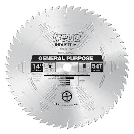 Freud General Purpose Blade, 14" x 54T LU72M014