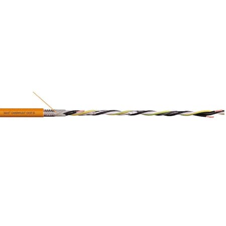 Chainflex VFDServoMotorCable, Org, 1.46in-OD, 1kV CF27-500-04-D