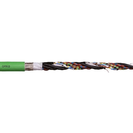 Chainflex Measuring System Cable, Green, PUR, 50 V, Order by the Foot CF111-001-D