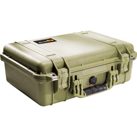 Pelican Olive Drab Green Protective Case, 18-1/2"L x 14.06"W x 6.93"D 1500-000-130