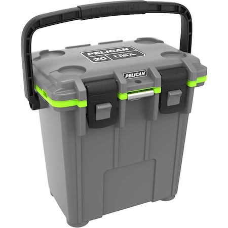 Pelican Cooler, 18.8 x 12.6 x 17.7 in, Gy/Gn 20QT