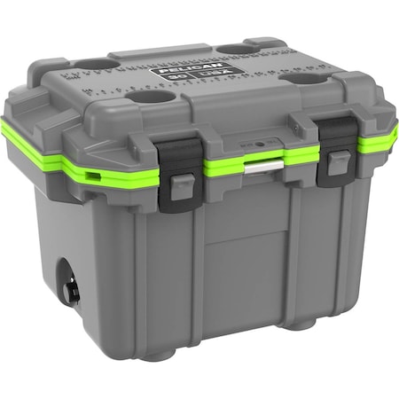 Pelican Cooler, 25.3 x 19 x 18.5 in, Gy/Gn IM30QT