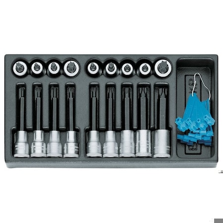 Gedore Screwdriver Bit Socket Set, 1/2", Drive Type: square 1500 ES-ITX 19 LKP