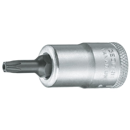 Gedore Screwdriver Bit Socket, 3/8", Torx T40, Finish: Chrome Plated, Gun-Metal ITX 30 B T40