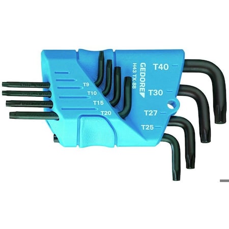 Gedore Cranked Socket Set, 8 pcs., Torx T10-T45 H 43 TX-08