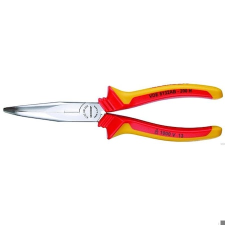 Gedore Ins Bent, Needle Nose Pliers, 8", Number of Pieces: 1 VDE 8132 AB-200 H