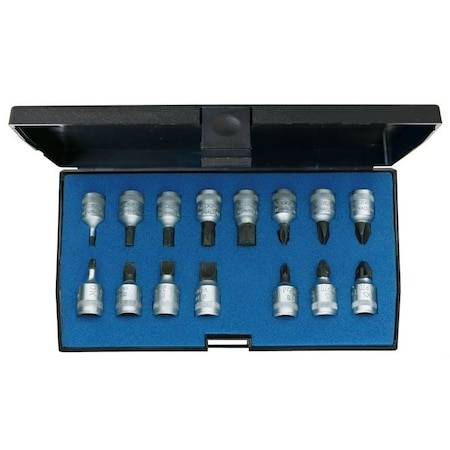 Gedore Screwdriver Bit Socket Set, 1/4", 15 pcs. INS 20 PM