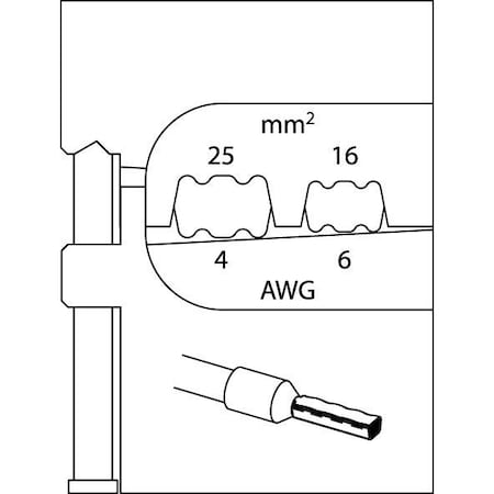 Gedore Module Insert, Conductor End-Sleeves, Capacity: 6 to 4 AWG 8140-07