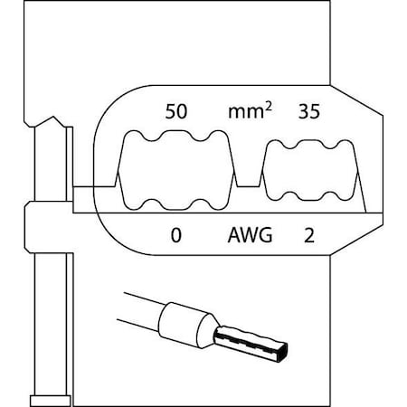 Gedore Module Insert, Conductor End-Sleeves, Capacity: 2 to 0 AWG 8140-08