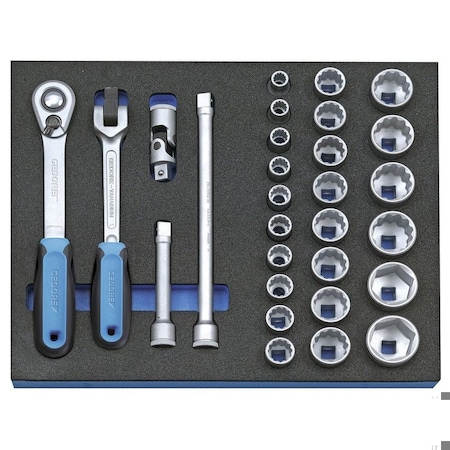 Gedore Socket Set 1/2 in In Ct Module 29 Pcs 2016494