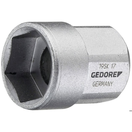 Gedore 18.95mm Hex Drive, 17mm Metric Socket, 6 Points 19 SK 17
