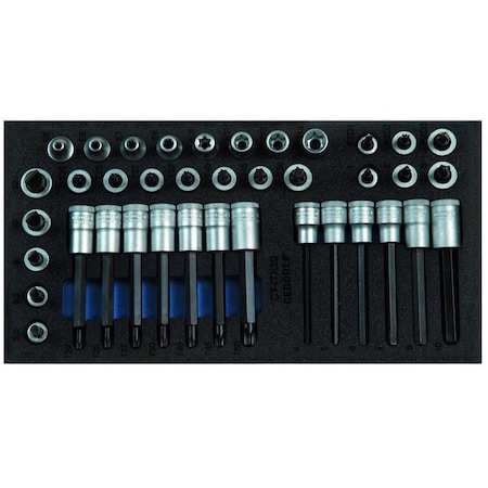 Gedore Screwdriver Bit Socket Set, 3/8", Number of Pieces: 39 1500 CT1-ITX 30