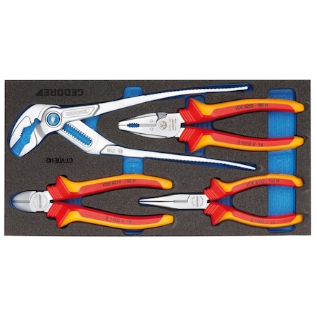 Gedore VDE Pliers Set In 1/3 Check-Tool Module 1500 CT1-VDE 142