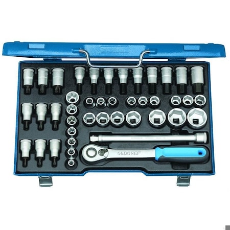 Gedore 1/2" Drive Socket Set, SAE, Metric, 42 pcs ITX 19 INU-20