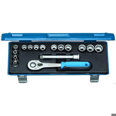 Gedore Socket Set, 3/8", 16 pcs., UD 6-19mm, 2682893 D 30 JMU-10