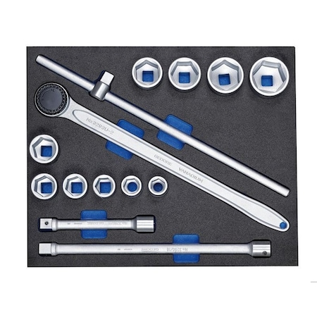 Gedore Socket Set 3/4 in In Ct Module 14 Pcs 2752727