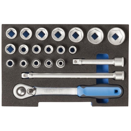Gedore 1/2" Drive Socket Set, Metric 1100 CT1-19