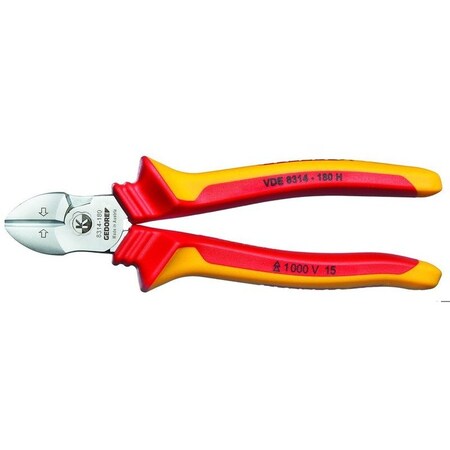 Gedore Insulated Diagonal Cutter, 7" VDE 8314-180 H
