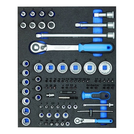 Gedore Socket Set 1/4 in plus 1/2 in, 2957191 2957191