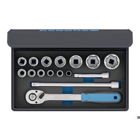 GEDORE Socket Set 1/2 in 16 Pcs, - 3085023