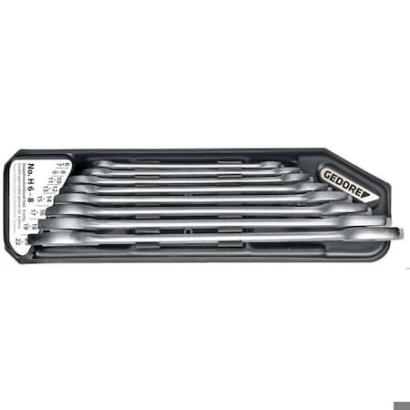 Gedore Wrench Set, Double Open Ended, 6-22mm H 6-8