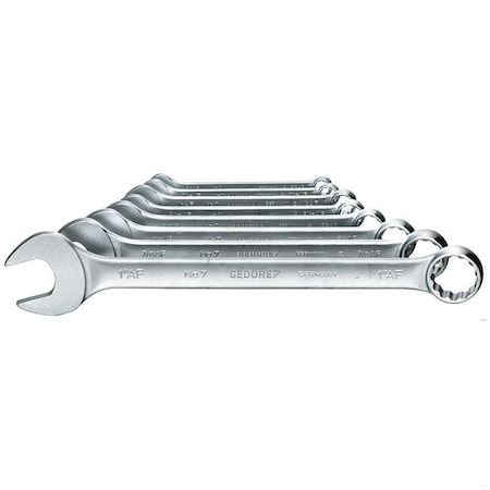 Gedore Combination Wrench Set, 8 pcs., 3/8-1Af 7-08 A