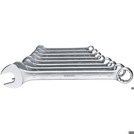 Gedore Combination Wrench Set, 8 pcs., 8-19mm, SAE or Metric: Metric 7-080