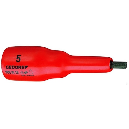Gedore Insulated Screwdriver, Bit Socket1/2" 5mm VDE IN 19 5