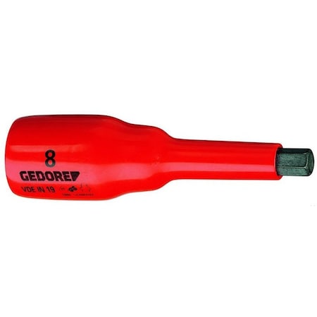 Gedore Insulated Screwdriver, Bit Socket1/2" 8mm VDE IN 19 8