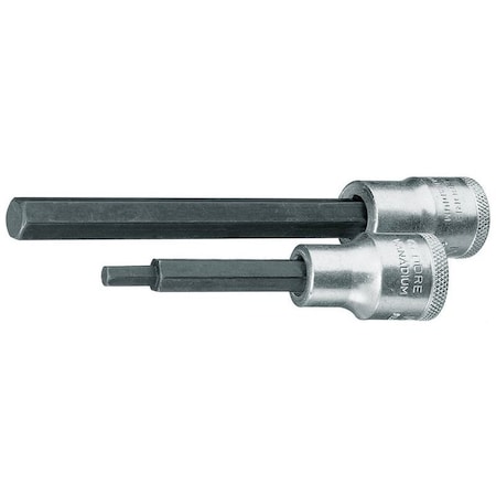Gedore Screwdriver Bit Socket, 1/2", Long 6mm IN 19 L 6-140