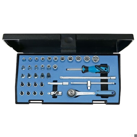 Gedore Socket Set, 1/4", 36 pcs., 6196710 20 ITU-3