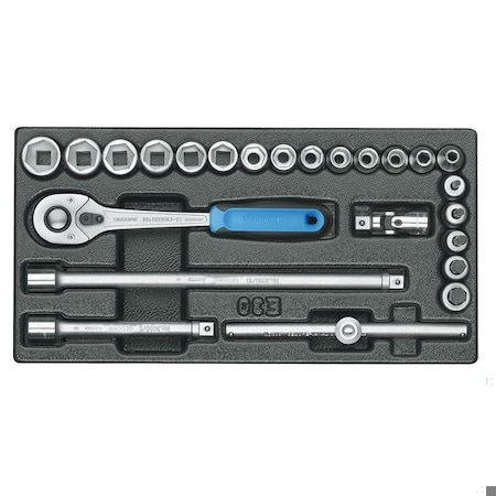 Gedore Socket Set, 3/8, 6626070 1500 ES-30