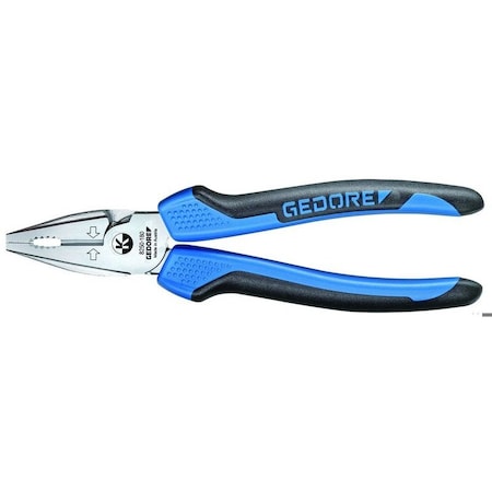 Gedore Power Combination Pliers, 6-1/4", Handle Type: Ergonomic, 2-Component 8250-160 JC